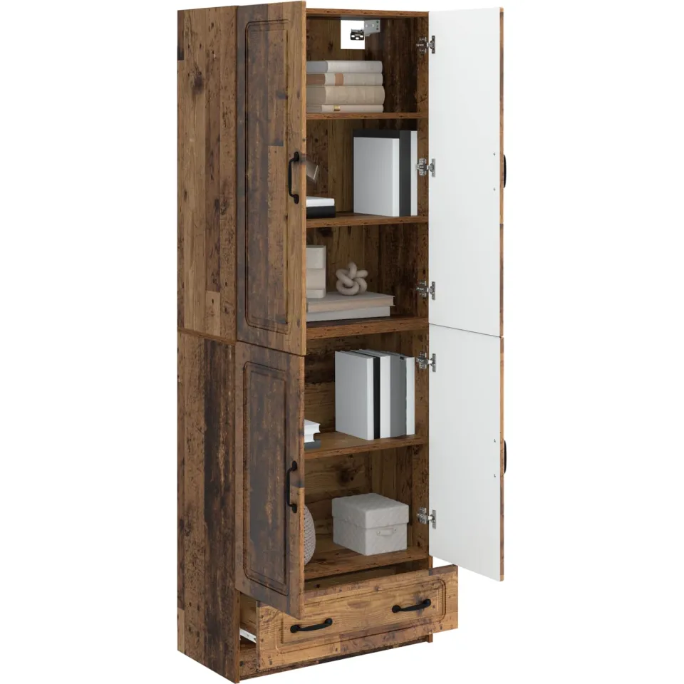 vidaXL Kastenset 2 st Oud hout Bewerkt hout Bruin