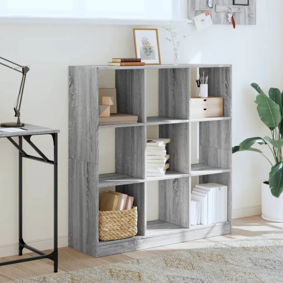 vidaXL Boekenkast 102x32x108 cm bewerkt hout grijs sonoma eikenkleurig, foto 2