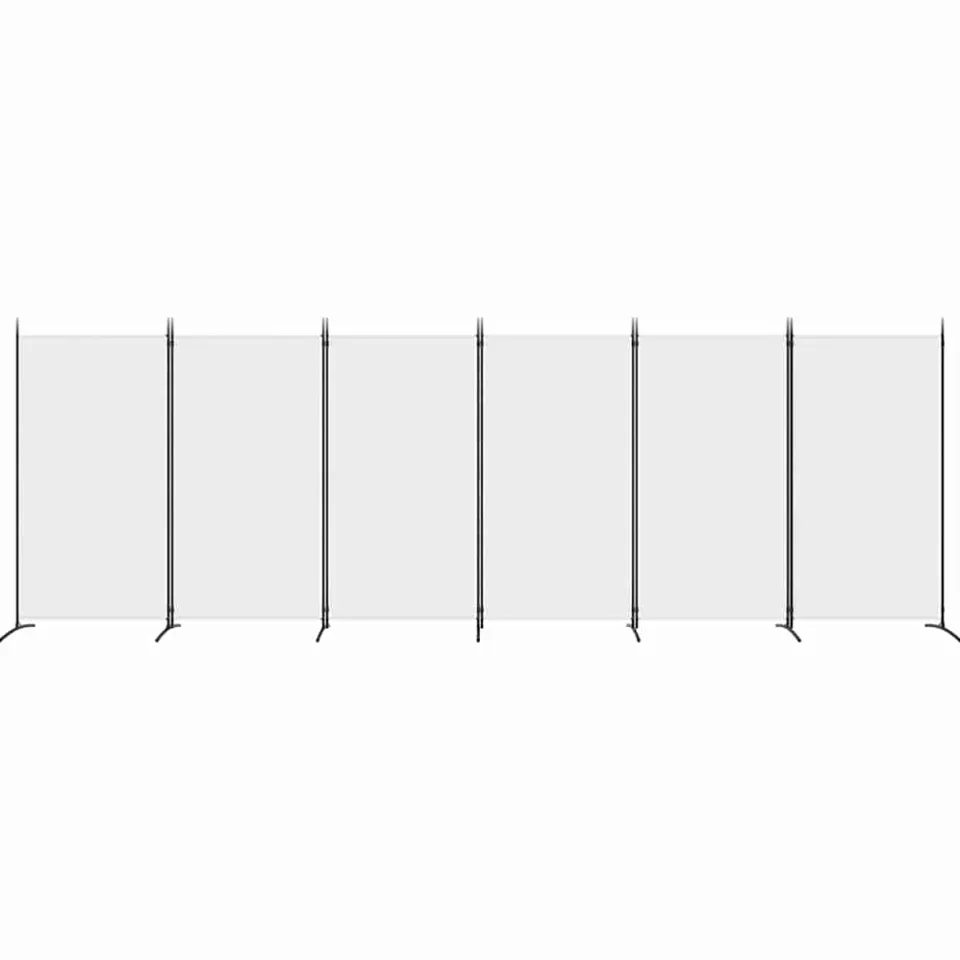 vidaXL Kamerscherm met 6 panelen 520x180 cm stof wit