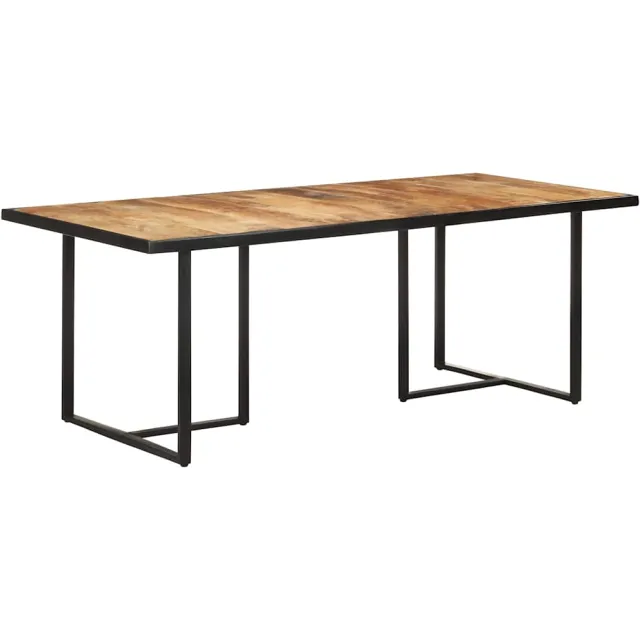 vidaXL Eettafel 200 cm ruw mangohout Bruin