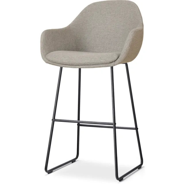 Nolon Nino-Mae barkruk warm grijs - zwart onderstel - 75 cm