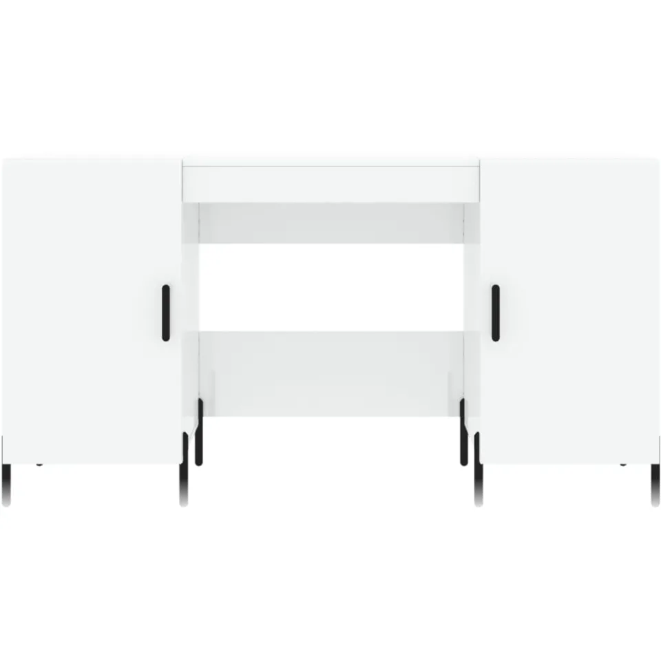 vidaXL Bureau 140x50x75 cm bewerkt hout hoogglans wit, foto 4