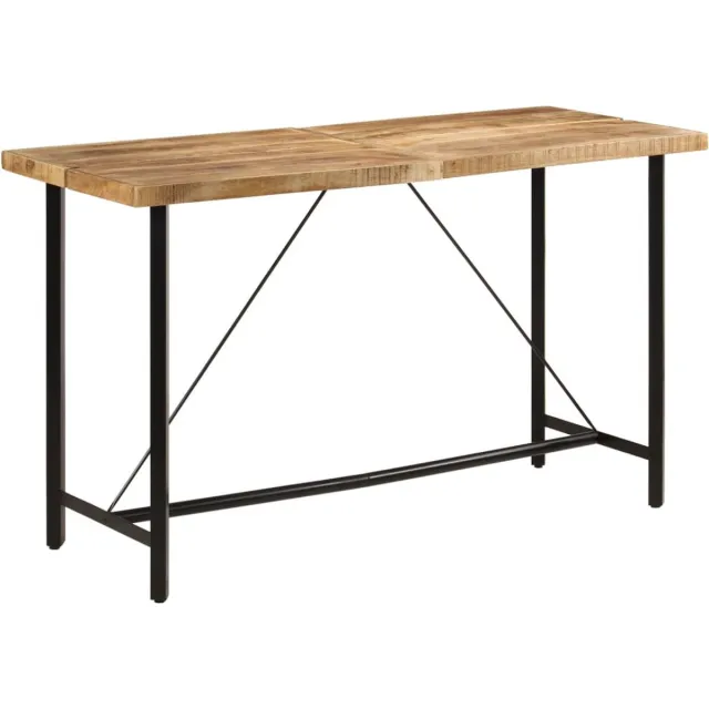 vidaXL Bartafel - 180x70x107 - cm - massief - mangohout - en - ijzer Bruin
