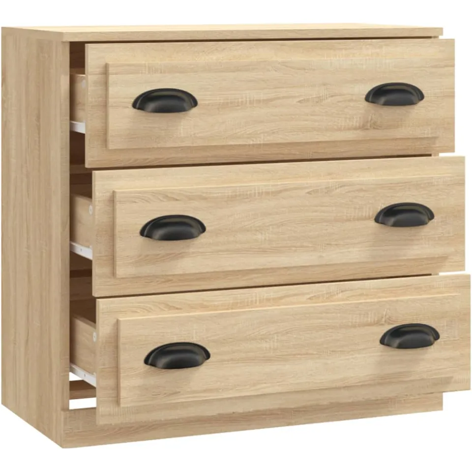 vidaXL Dressoir 70x35,5x67,5 cm bewerkt hout sonoma eikenkleurig, foto 4