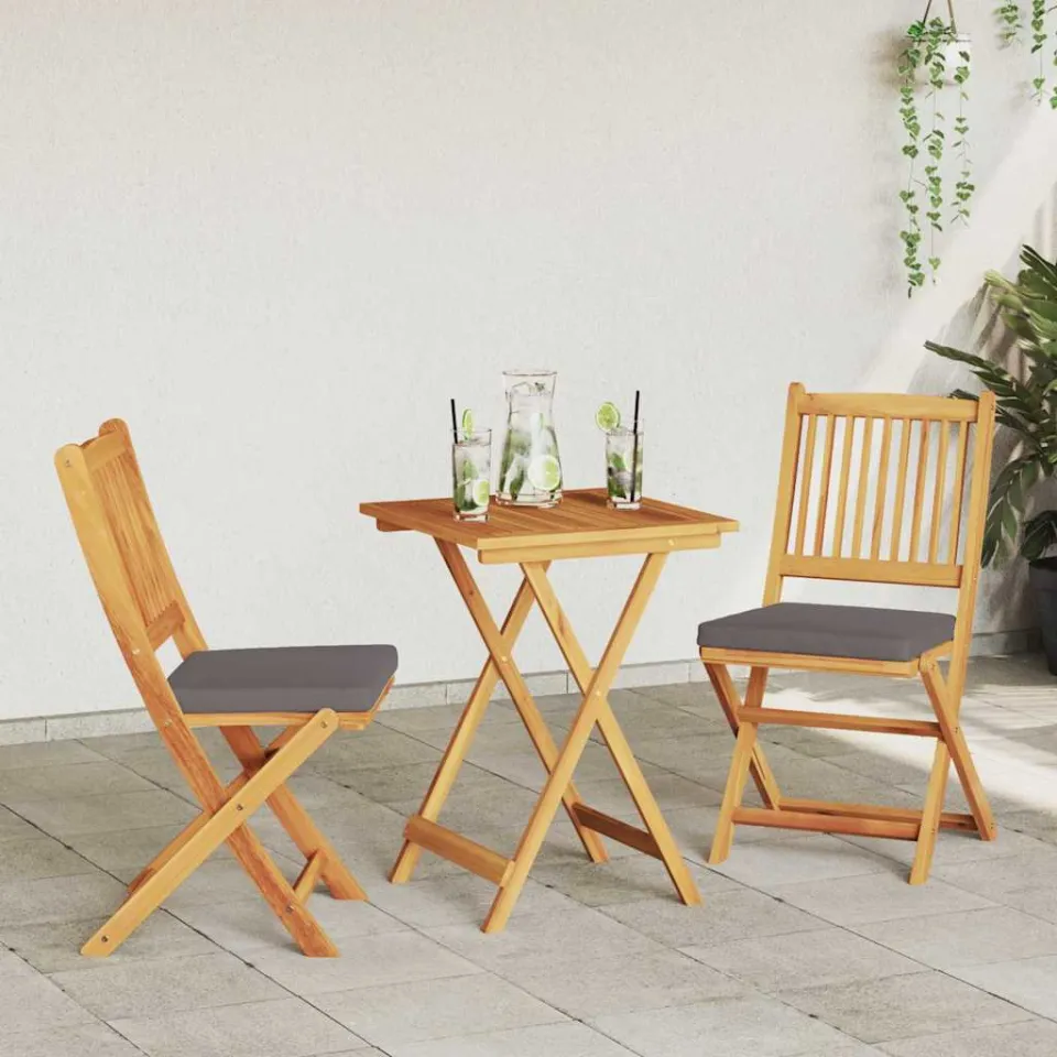 vidaXL Tuin Bistro Set 3 st Bruin Massief Acaciahout, foto 3