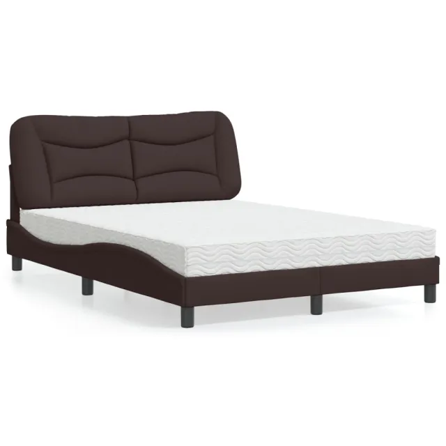 vidaXL Bed met matras "Hvar" stof donkerbruin 120x200 cm