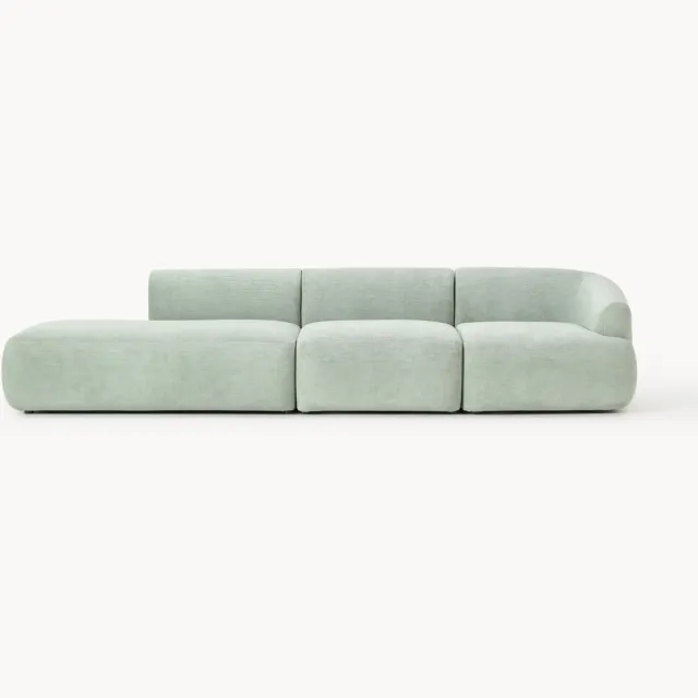 Westwing Collection Modulaire XL poef Sofia Lichtgroen