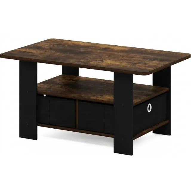Imperatoris Salontafel - Geschikt voor Woonkamer, Thuiskantoor & Buiten - Stijlvolle Salon Tafel en Sidetable - Bruin en Zwart - 48 x 80 x 39,6 cm - van Imperatoris