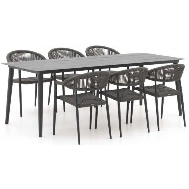 Manifesto Furniture Manifesto Belpasso/Sora 220cm dining tuinset 7-delig stapelbaar