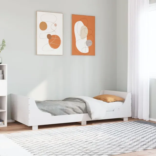 vidaXL Bedframe zonder matras massief grenenhout wit 90x200 cm