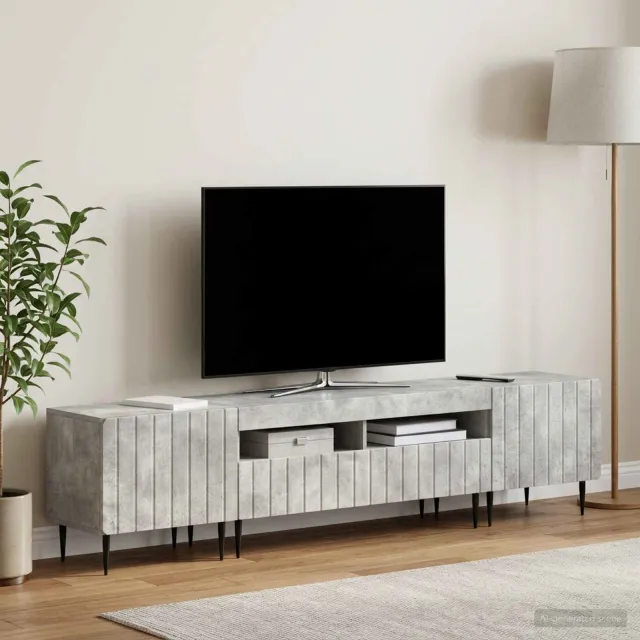 vidaXL 3-delige LED TV-kast ZWOLLE Betongrijs Bewerkt hout