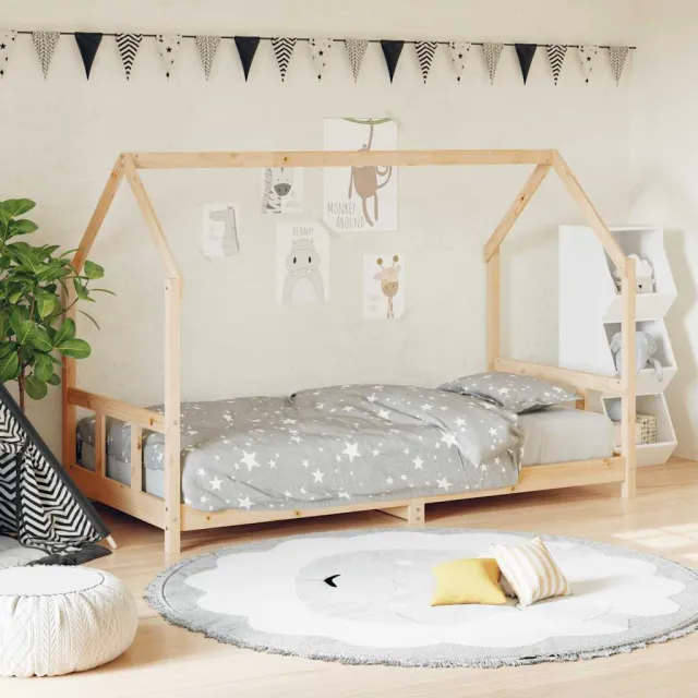 vidaXL Kinderbedframe 90x200 cm massief grenenhout bruin, foto 2