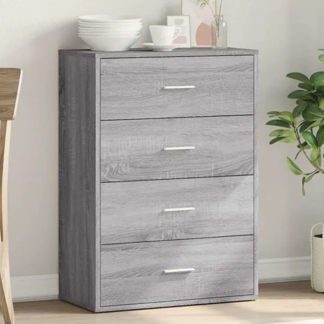 vidaXL Dressoir 60x31x84 cm bewerkt hout grijs sonoma eikenkleurig