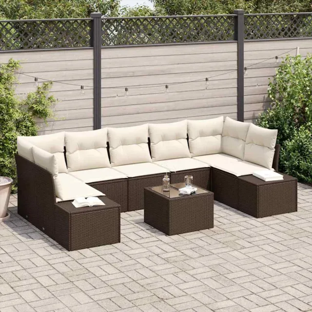 vidaXL Tuin Sofa Set 8 st Bruin poly rattan, foto 2
