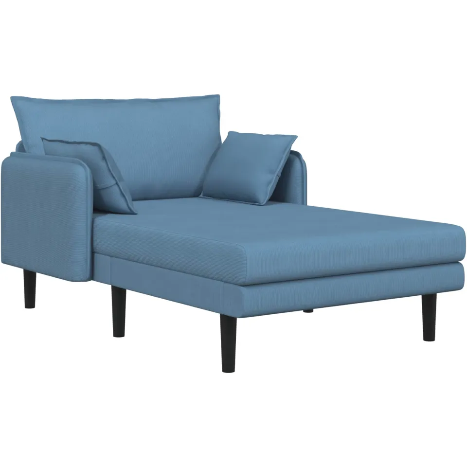 vidaXL Grote chaise longue Blauw Katoenen stof