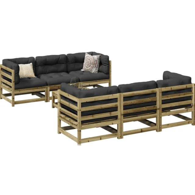vidaXL 7-delige Loungeset geïmpregneerd grenenhout Bruin