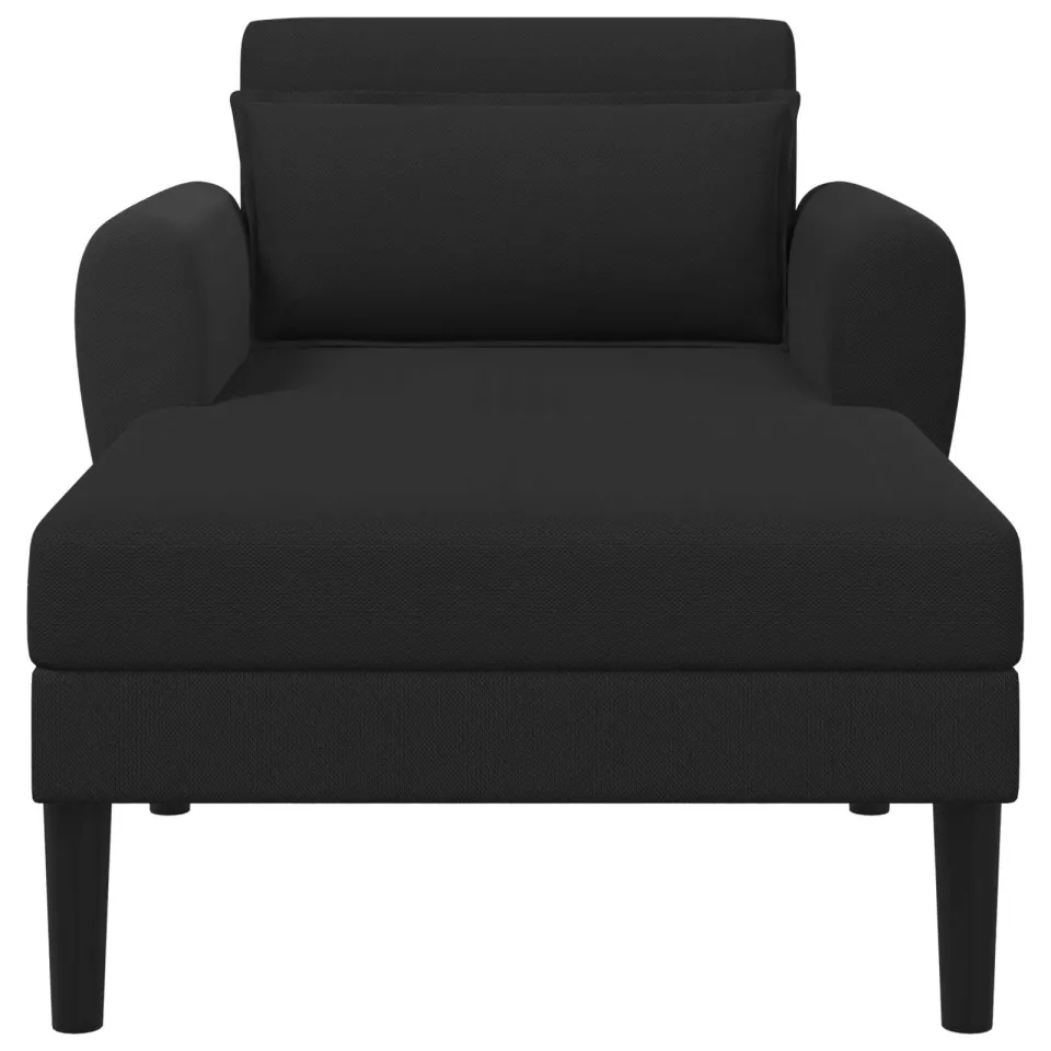vidaXL Chaise longue Zwart Grof geweven fluweel