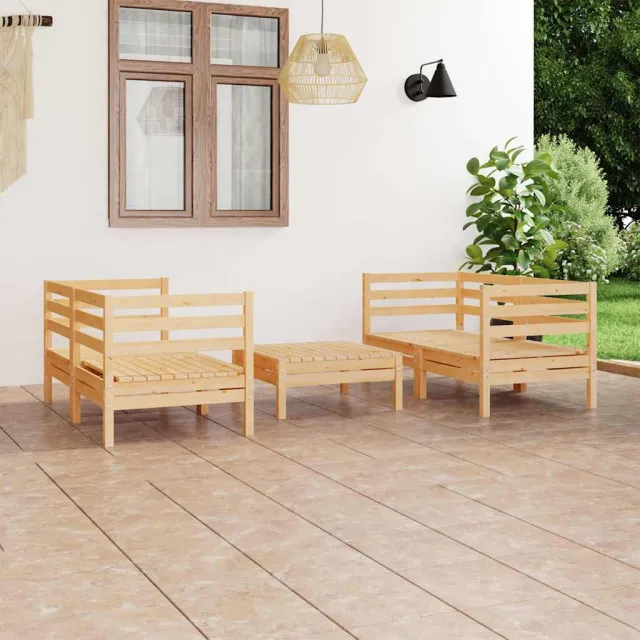 vidaXL 5-delige Loungeset massief grenenhout bruin, foto 2