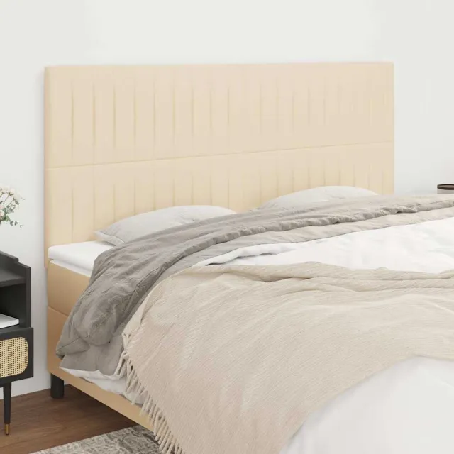 vidaXL Hoofdbord crème 160x5x118/128 cm stof