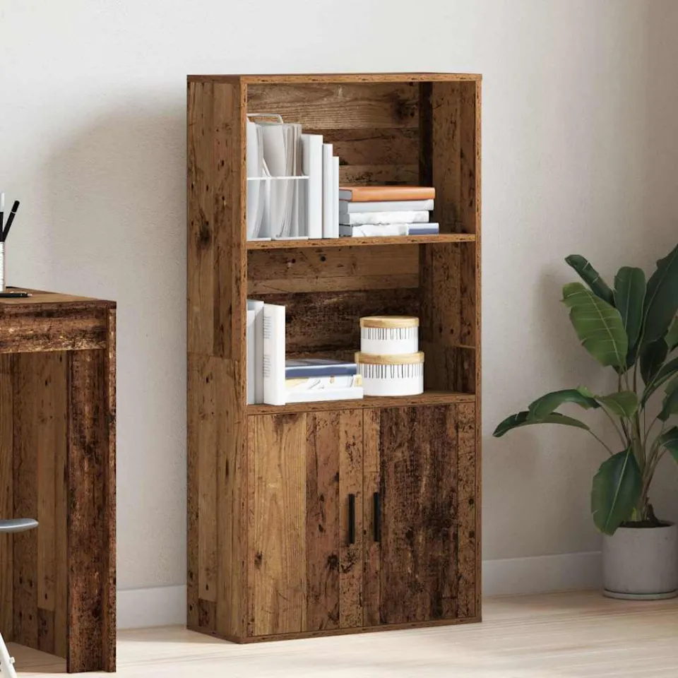 vidaXL Boekenkast 60x24x120 cm bewerkt hout oud houtkleurig bruin, foto 3