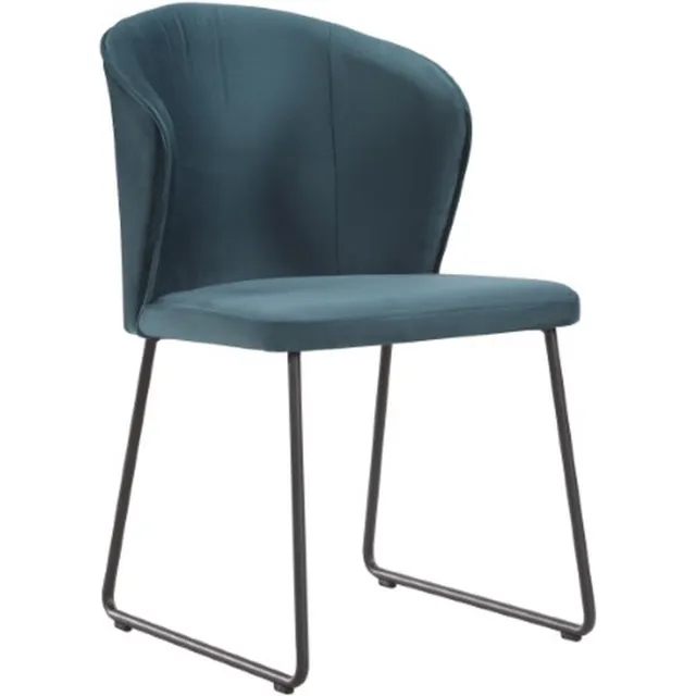 Soof & Tess Soof&Tess - Set van 2 - Amalfi Eetkamerstoel - Blauw - Fluweel - Velvet - Industrieel - Met armleuning - Easy Clean Stoffen - Hoge Kwaliteit