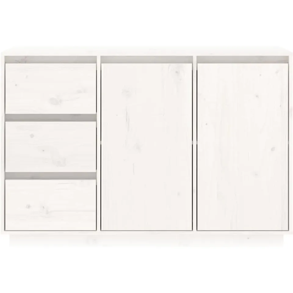 vidaXL Dressoir 111x34x75 cm massief grenenhout wit, foto 4