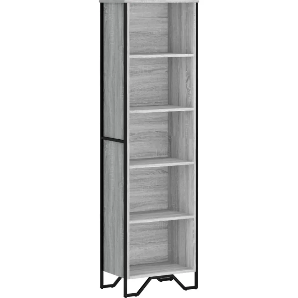 vidaXL Boekenkast 50x31x169 cm bewerkt hout grijs sonoma eikenkleurig, foto 3
