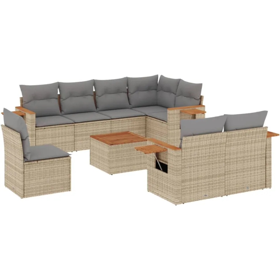 vidaXL Patio Sofa Set 8-zits Beige and Grey, foto 3