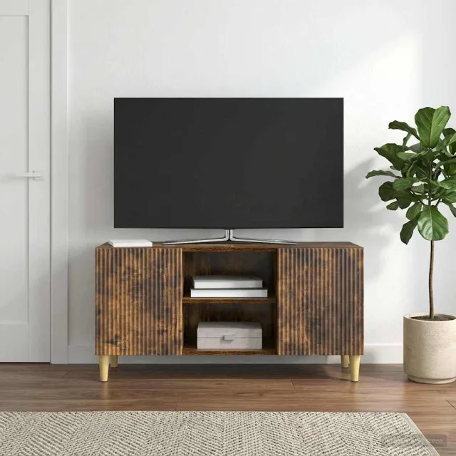 vidaXL TV-kast 102 x 34,5 x 50 cm Gerookt eiken Bewerkt hout Bruin
