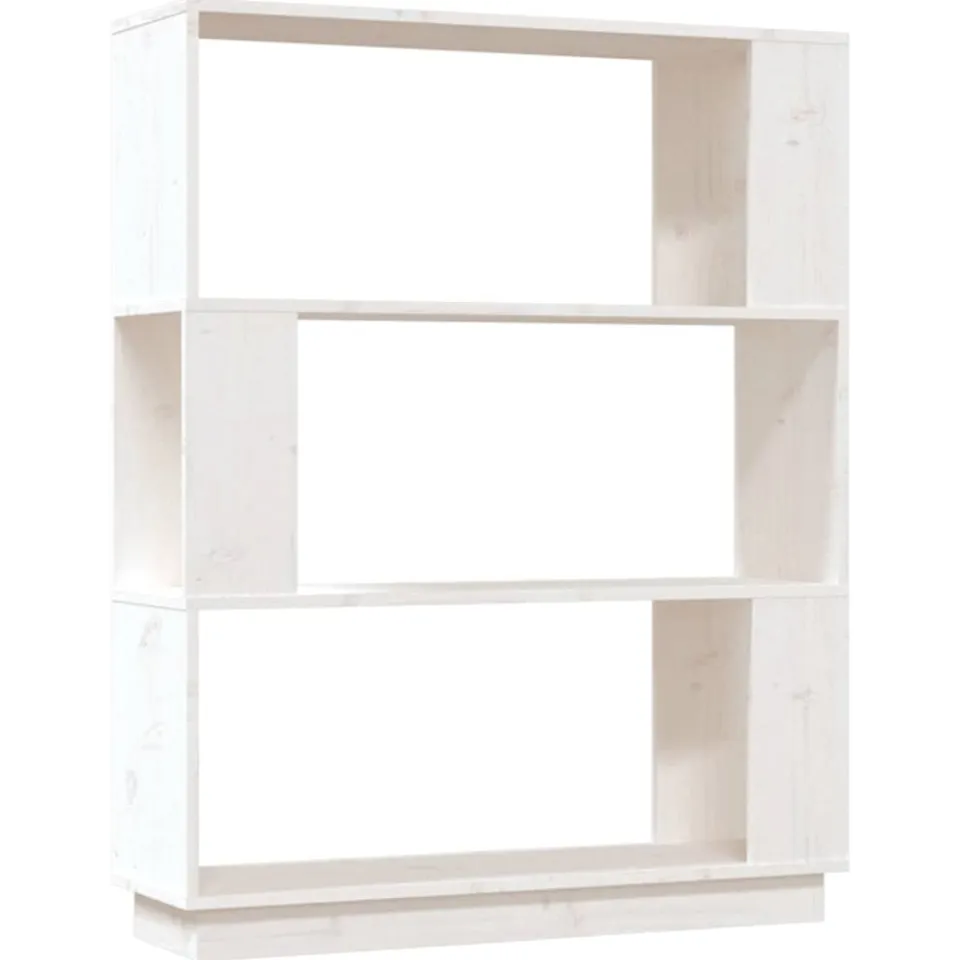 vidaXL Boekenkast/kamerscherm 80x25x101 cm massief grenenhout wit