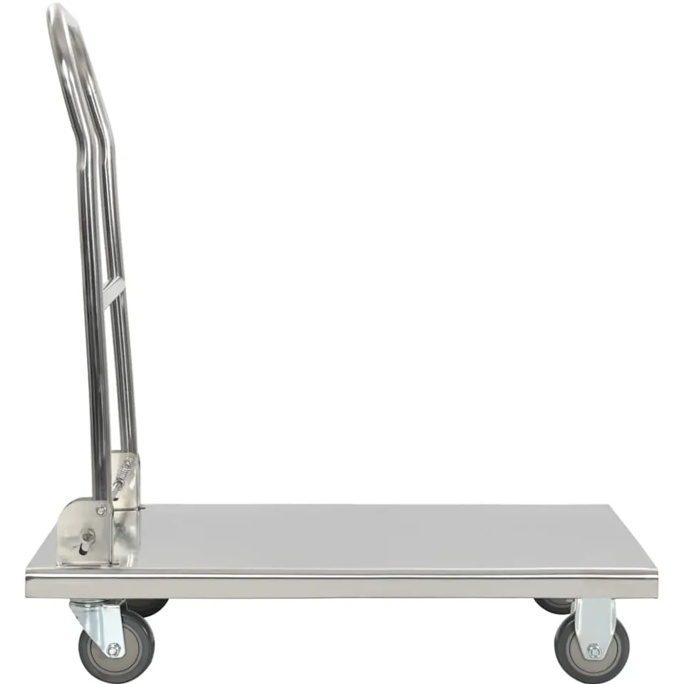 vidaXL Platformwagen 82x53x86 cm roestvrij staal zilverkleurig, foto 2