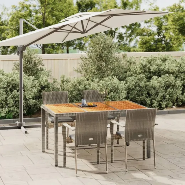 vidaXL 5-delige Tuinset met kussens poly rattan grijs, foto 2