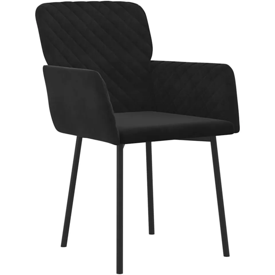 vidaXL Eetkamerstoelen 2 st fluweel zwart, foto 3