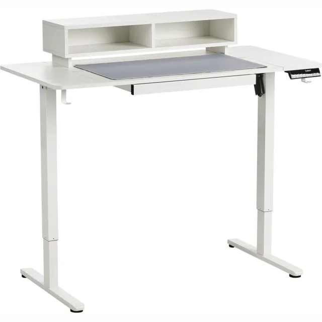 Beliani LUCAMA - Verstelbaar bureau elektrisch - Wit - Staal