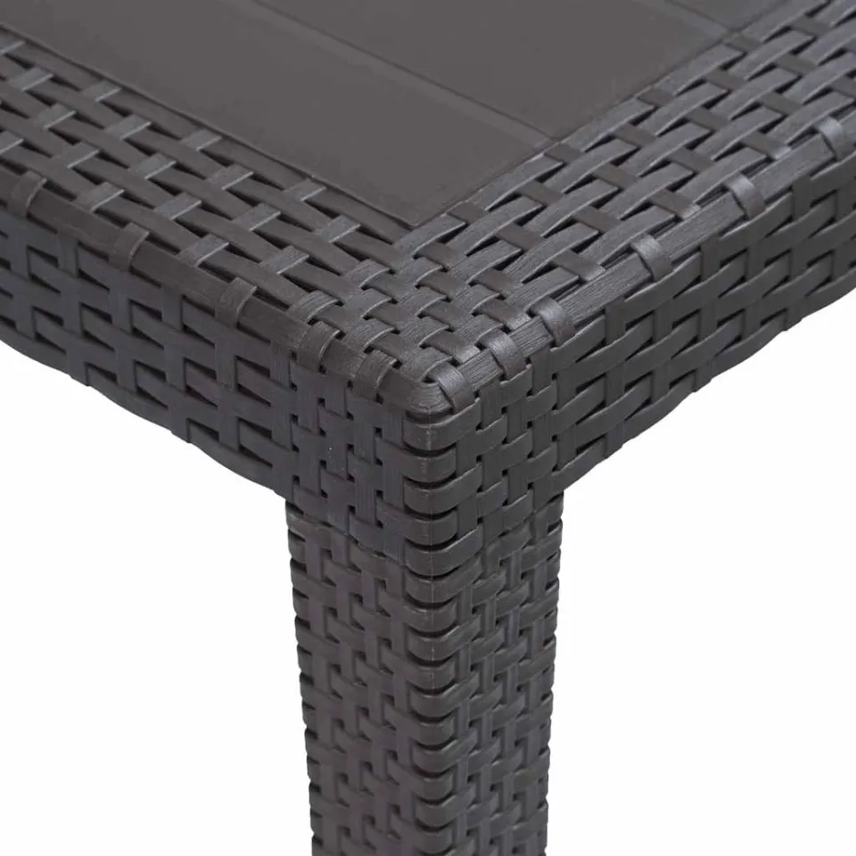 vidaXL Tuintafel 79x79x72 cm rattan-look kunststof bruin, foto 3