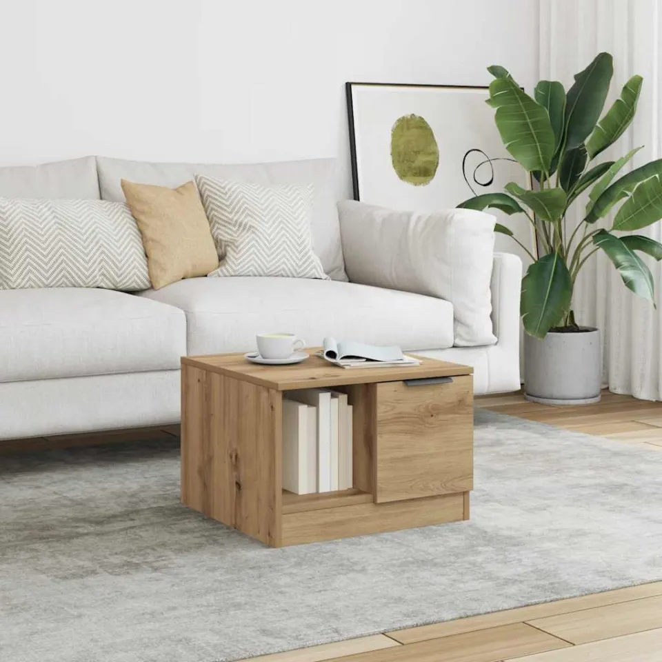 vidaXL Salontafel 50x50x36 cm bewerkt hout artisanaal eikenkleur, foto 4
