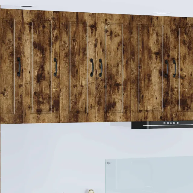 vidaXL Wandkast PORTO Gerookt eiken 30 x 31 x 80 cm Bewerkt hout Bruin