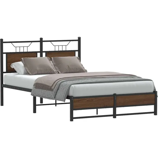 vidaXL Bedframe zonder matras bewerkt hout bruin eikenkleur 120x190 cm