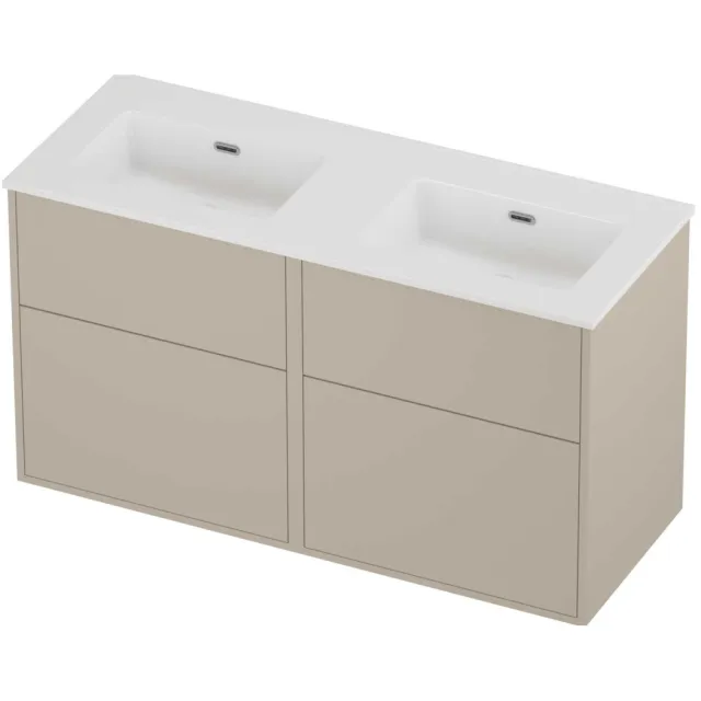 Proline Tribute Badmeubelset Porselein Elegant Zonder Gat 120x46x67 cm Glans Wit Soft Linen Beige