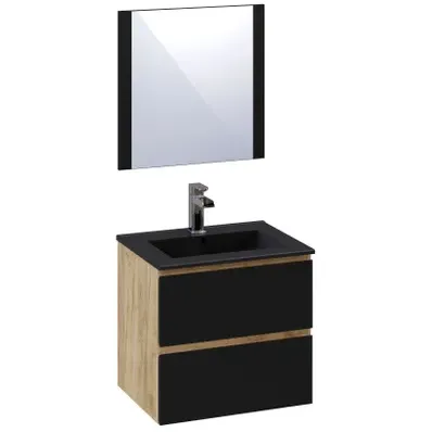T-bath Badkamermeubelset Milenio 60cm Eiken Zwart Hout eiken