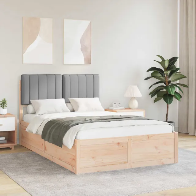 vidaXL Bedframe met Gevoerd Hoofdgedeelte Lichtgrijs 120 x 200 cm
