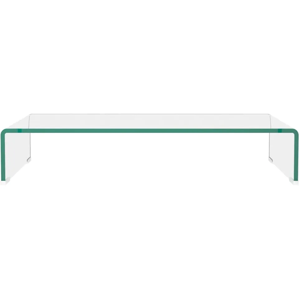 vidaXL Tv-meubel/monitorverhoger transparant 70x30x13 cm glas Transparent