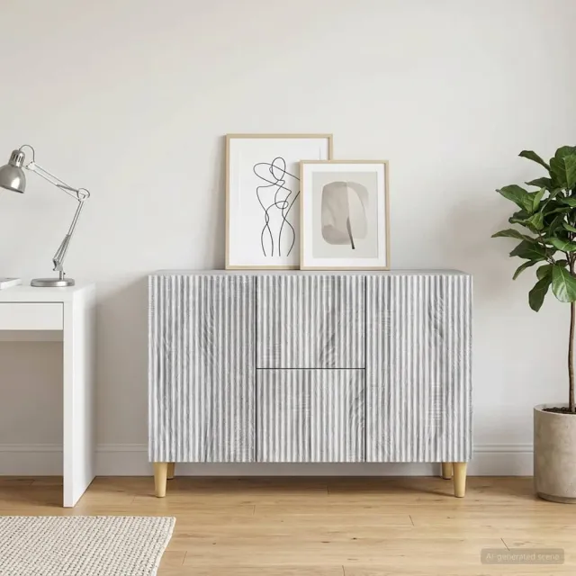 vidaXL Dressoir Grijs sonoma 89 x 34,5 x 60 cm Bewerkt hout