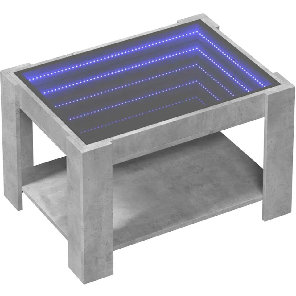 vidaXL Salontafel met LED 73x53x45 cm bewerkt hout betongrijs grijs, foto 4