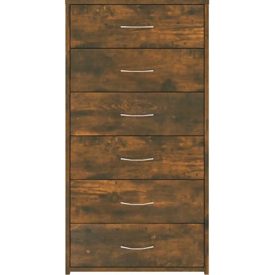 vidaXL Dressoir met 6 lades 50x34x96 cm bewerkt hout gerookt eiken, foto 4