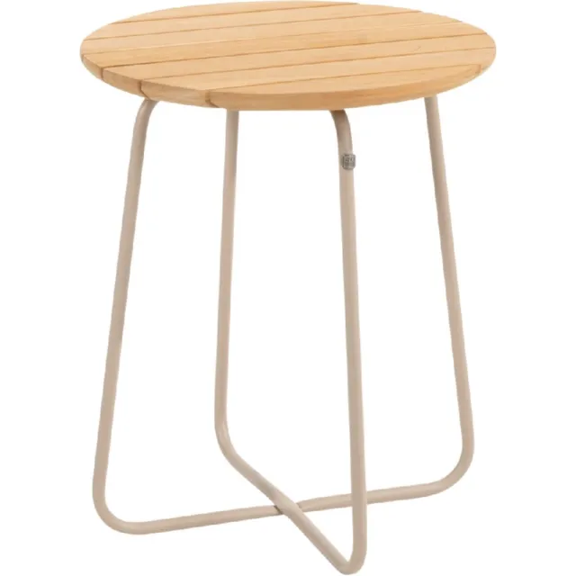 4 Seasons Outdoor 4 Seasons Verdi ronde bijzettafel teak 45 cm. - latte Bruin / Terre, Taupe