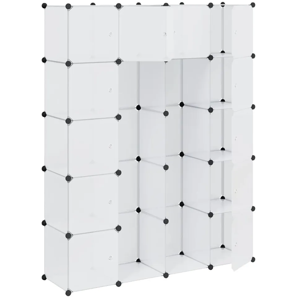 vidaXL Modulaire kast met 14 compartimenten wit 37 x 146 x 180,5 cm