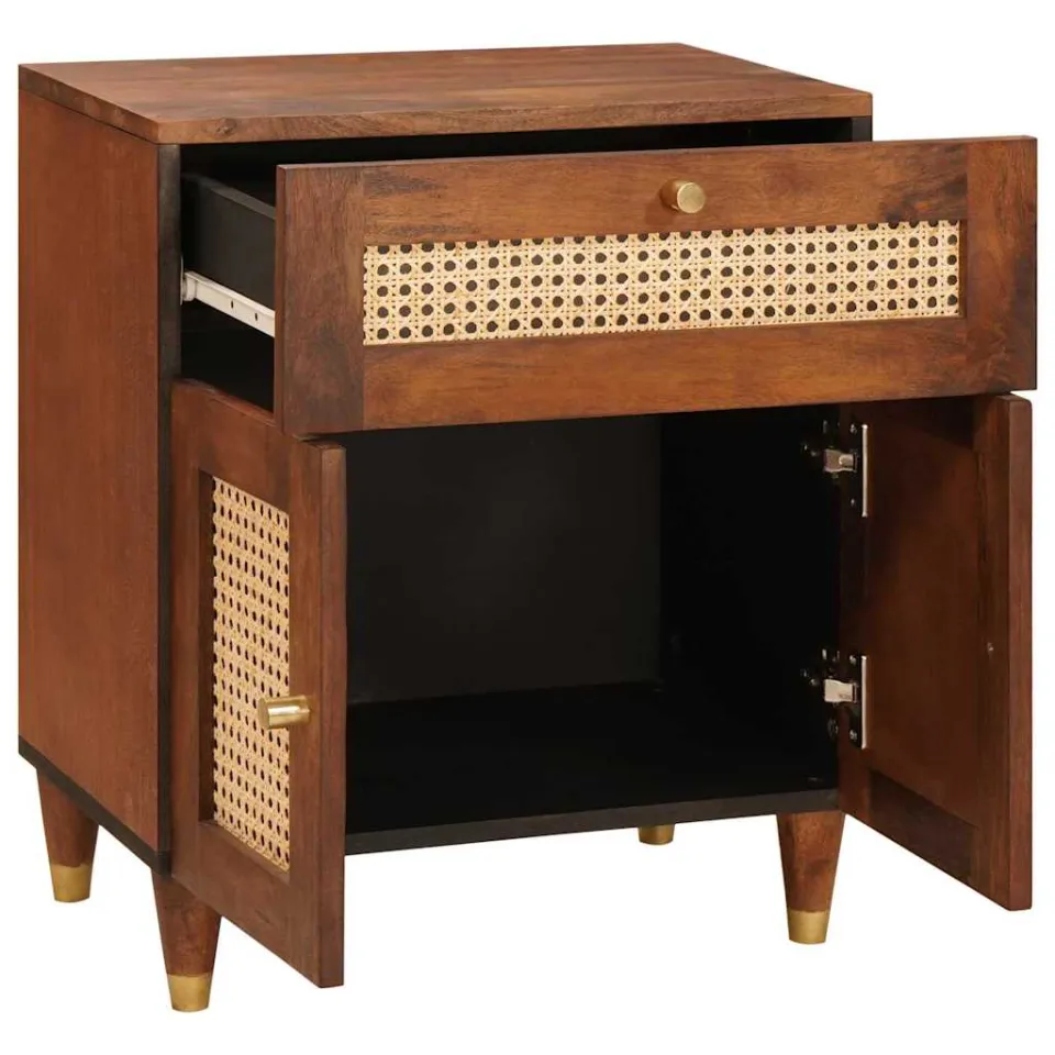 vidaXL Nachtkastjes 50 x 33 x 60 cm Massief Mango Hout bruin, foto 2