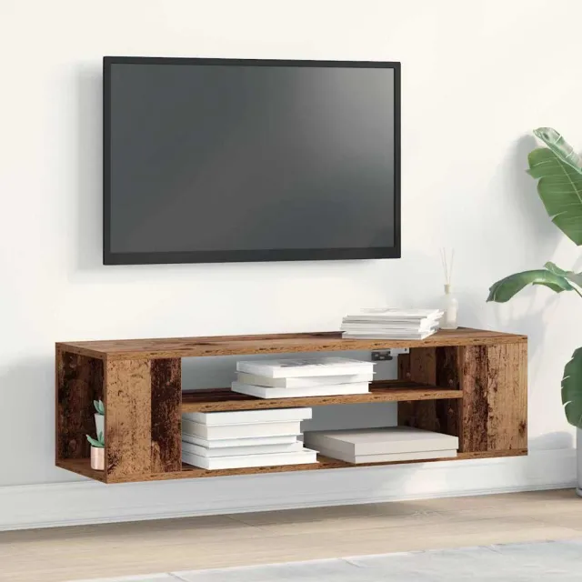 vidaXL TV-kast 100 x 30 x 26,5 cm Oud hout Bewerkt hout bruin, foto 2