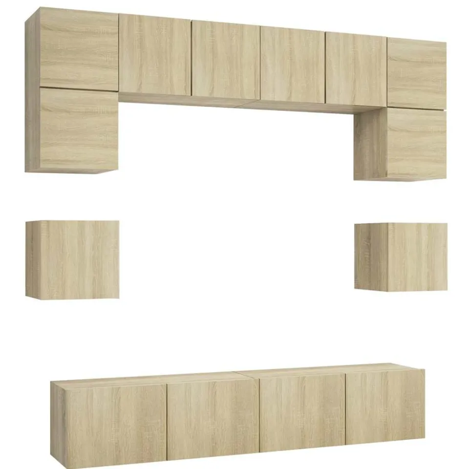 vidaXL 8-delige Tv-meubelset bewerkt hout sonoma eikenkleurig, foto 3